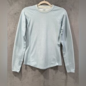 Patagonia Performance Shirt Womens M Blue Base Layer Long Sleeve Hiking Running